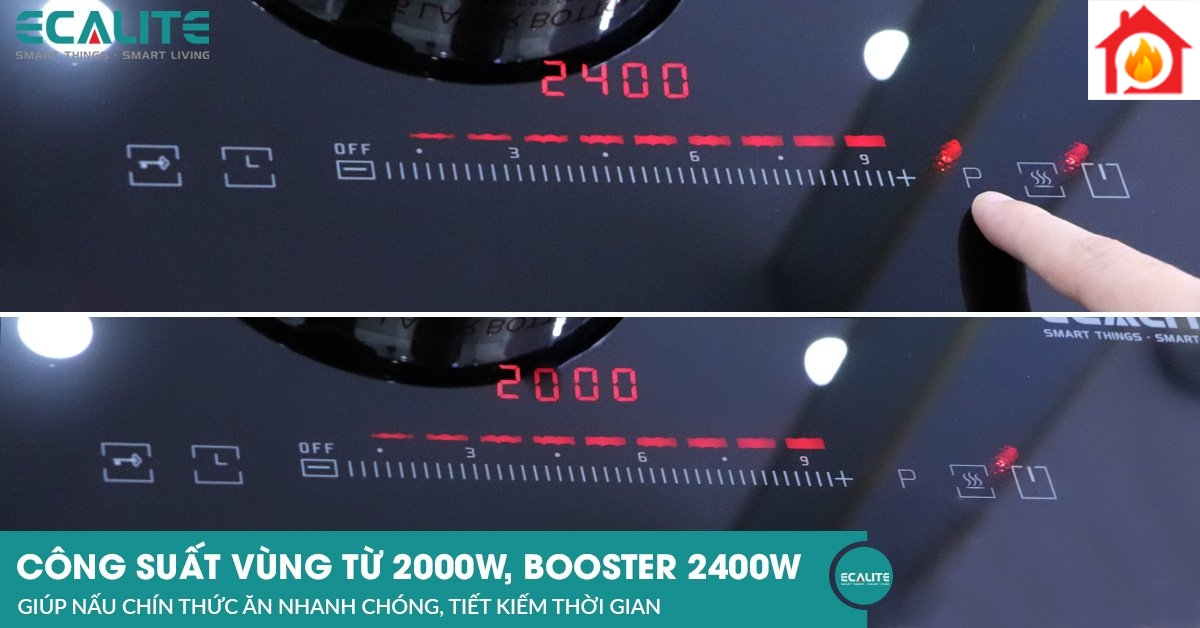 Công suất vùng từ 2000W và chức năng Booster 2400W