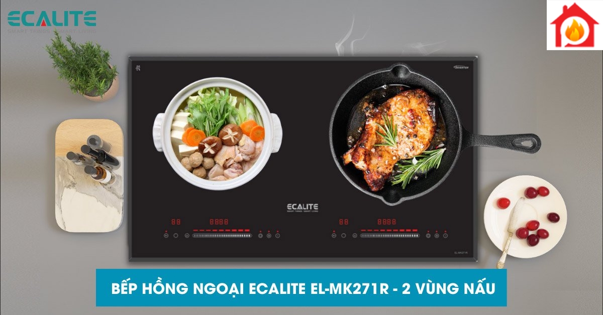 Bếp điện 2 vùng nấu Ecalite EL-MK271R