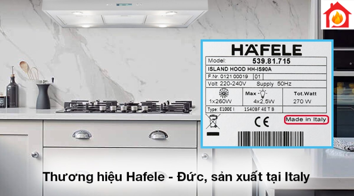 Máy hút mùi đảo Hafele HH-IS90A (539.81.715) - Thương hiệu Hafele nổi tiếng của Đức