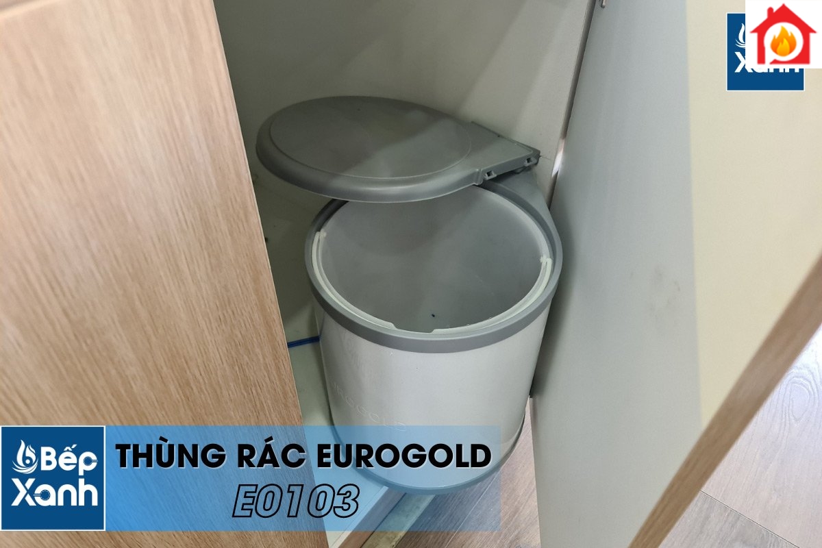 Thùng rác tròn gắn cánh âm tủ Eurogold E0103 thiết kế
