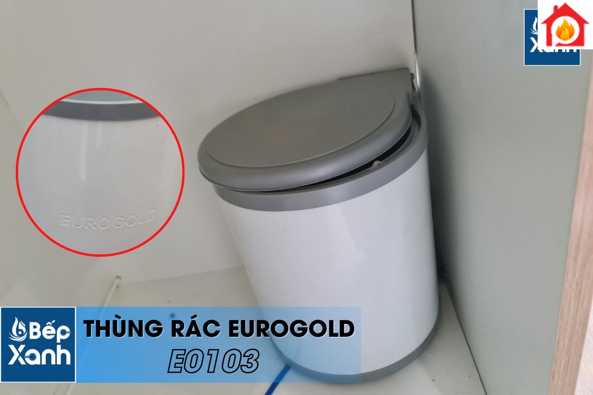 Thùng rác tròn gắn cánh âm tủ Eurogold E0103 chất liệu